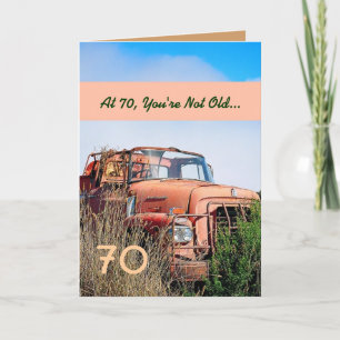 Carte FUNNY Happy 70e anniversaire Camion Vintage 70A