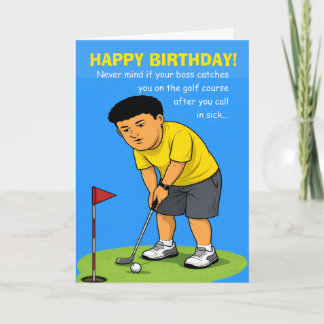 Carte funny happy birthday wish for golfing brother