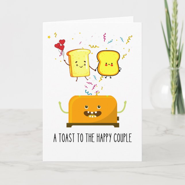 Carte Funny Happy Toaster : Un toast au heureux couple (Devant)