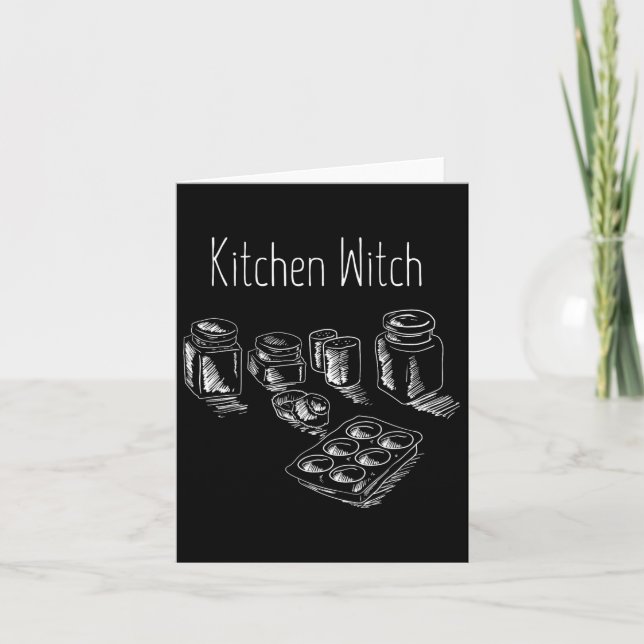Carte Funny Herbalist Kitchen Witch Halloween Cuisine Ch (Devant)