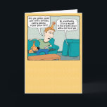 Carte Funny Hiding à Pillow Fort Birthday<br><div class="desc">Here's a funny cartoon birthday card that finds a man trying to console his partner who isn't thrilled about having a birthday. Thanks for choosing this original by design © Chuck Ingwersen I post cartoons every day on Instagram: https://www.instagram.com/captainscratchy</div>