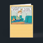 Carte Funny Hiding à Pillow Fort Birthday<br><div class="desc">Here's a funny cartoon birthday card that finds a man trying to console his partner who isn't thrilled about having a birthday. Thanks for choosing this original by design © Chuck Ingwersen I post cartoons every day on Instagram: https://www.instagram.com/captainscratchy</div>