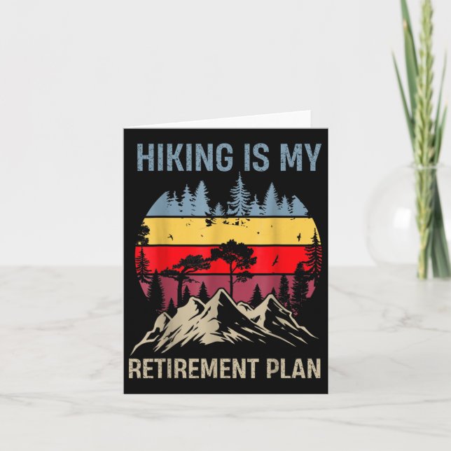 Carte Funny Hiker Randonnée Retraitée Est Mon Régime De  (Devant)