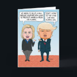 Carte Funny Hillary Clinton and Donald Trump Birthday<br><div class="desc">This funny and timely birthday card features presidential candidates Hillary Clinton and Donald Trump having a spirited debate about a birthday cake. 

Thanks for choosing this original design by © Chuck Ingwersen and supporting me — an independent artist! I post cartoons every day on Instagram: https://www.instagram.com/captainscratchy</div>
