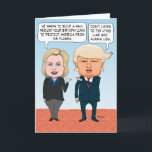 Carte Funny Hillary Clinton and Donald Trump Birthday<br><div class="desc">This funny and timely birthday card features presidential candidates Hillary Clinton and Donald Trump having a spirited debate about a birthday cake. 

Thanks for choosing this original design by © Chuck Ingwersen and supporting me — an independent artist! I post cartoons every day on Instagram: https://www.instagram.com/captainscratchy</div>