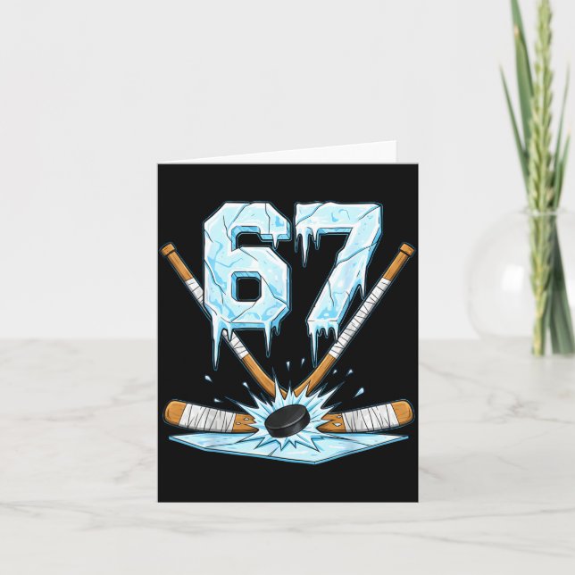 Carte Funny Hockey 67 Meme 6-7 Six Seven Gen Alpha Ice H (Devant)