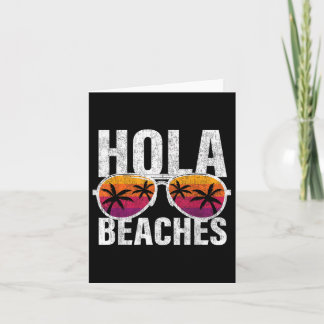 Carte Funny Hola Sungles Plages Retro Girls Vacation Su