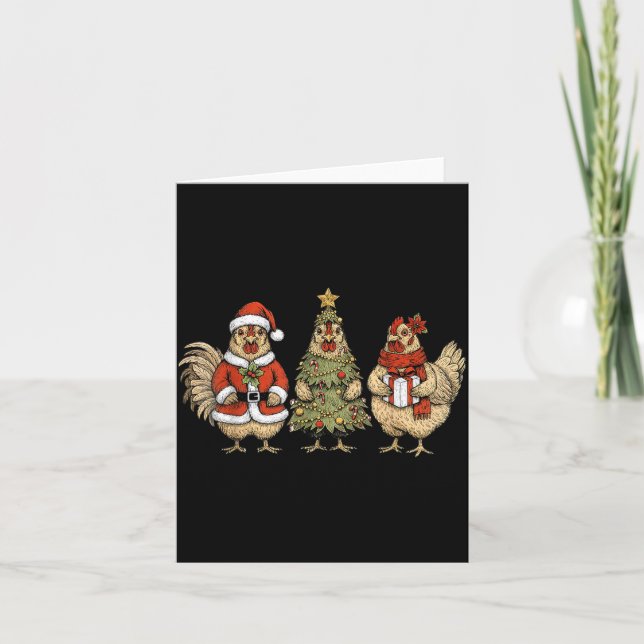 Carte Funny Holiday Hen Christmas Chicken  (Devant)
