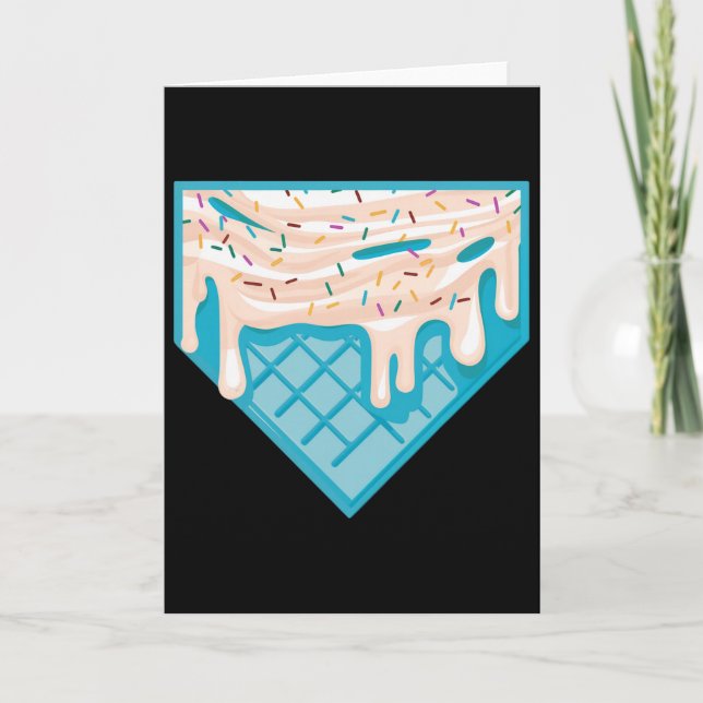 Carte Funny Home Plate Drip - Ice Cream Softll And Sell  (Devant)