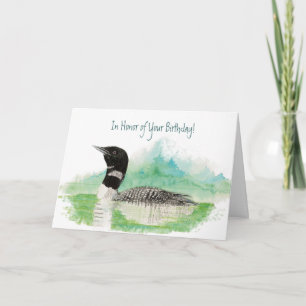 Carte Funny, Honor of Your Birthday, Fishing Loon