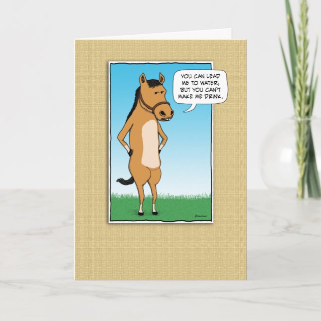 Carte Funny Horse veut Margaritas (Devant)