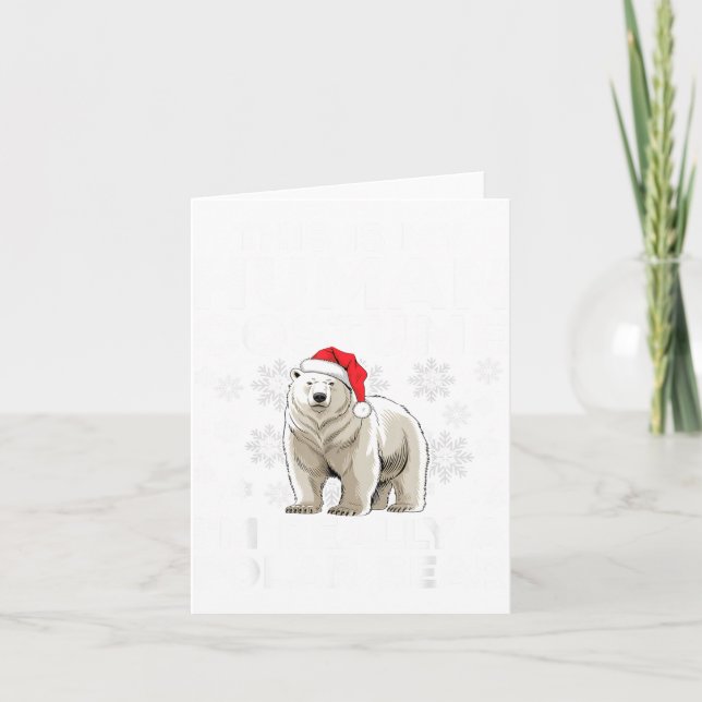 Carte Funny Human Costume Lar Bear Christmas Lights Sant (Devant)