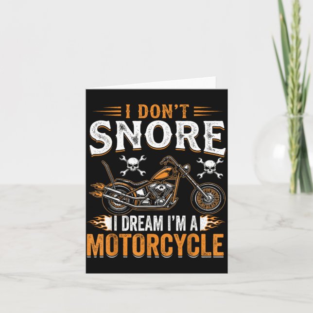 Carte Funny I Don't Snore I Dream I'm A Motorcycle Biker (Devant)