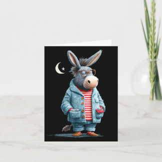 Carte Funny in pajama for sleepwear and donkeys 