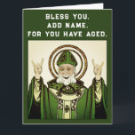 Carte Funny Irish Catholic Birthday<br><div class="desc">Carte d'anniversaire irlandaise créative pour bénir le garçon ou lassie vieillissant. Pour personnaliser la modification du texte pour ajouter un nom.</div>