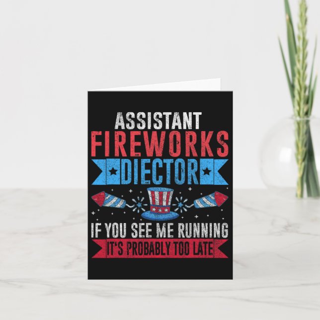 Carte Funny Istant Fireworks Directeur I Run You Run 4th (Devant)