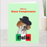 Carte Funny Italian Birthday Mobster Charley Dog Card<br><div class="desc">A funny Birthday greeting card in Italian language featuring a rescue dog named "Charley" dressed as a Mobster with Italian flag. Says Have a Happy Birthday on front and on inside says "cause' I'm da boss of you !" tout en Italie. This humorous original design and photo artist c.a.teresa is...</div>