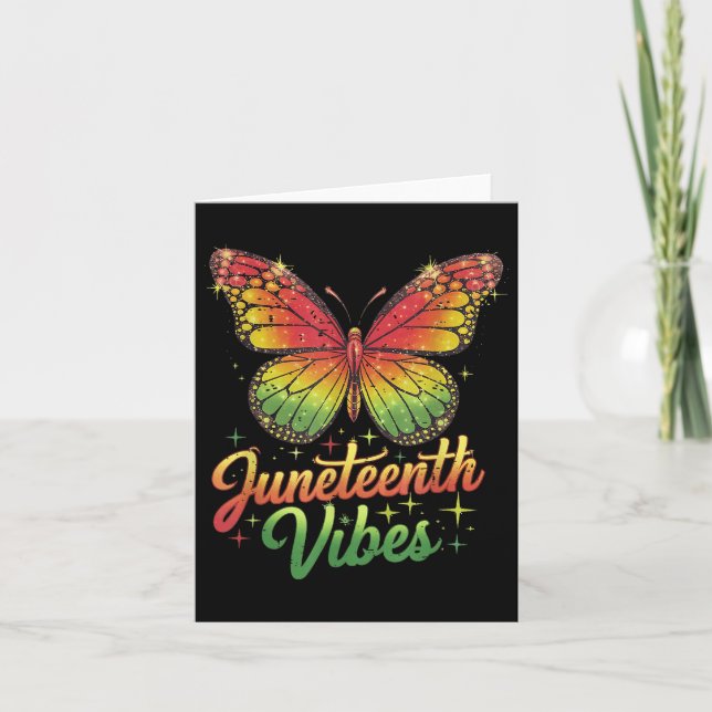 Carte Funny Junetdix Vibes 1865 Papillon Reine noire (Devant)