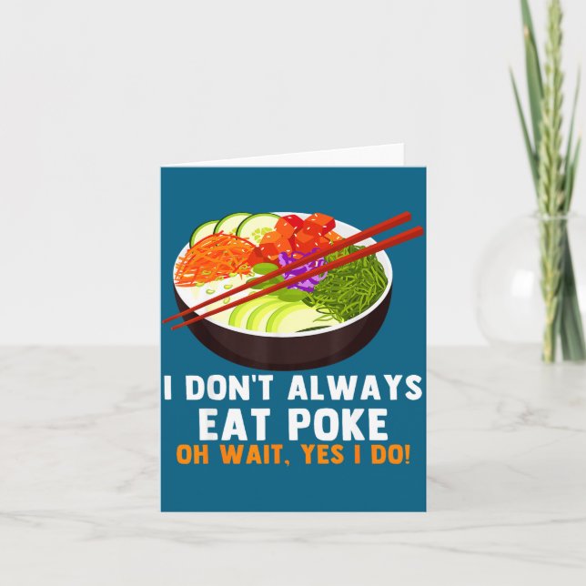 Carte Funny Ke Bowl Quotes Traditional Hawaiian Food Lov (Devant)
