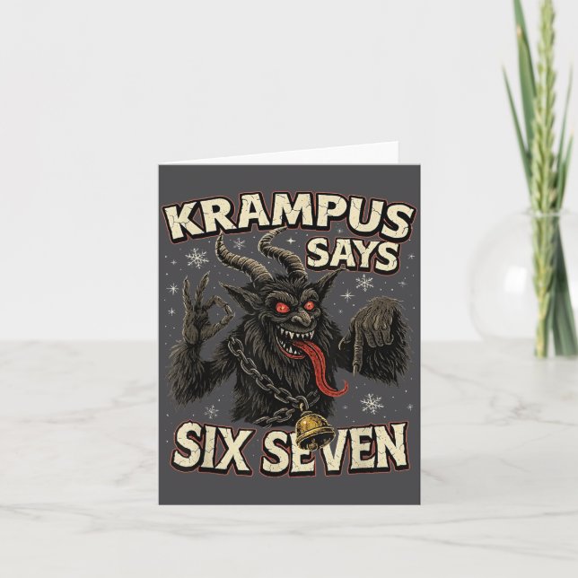 Carte Funny Krampus Says Six Seven 6 7 Meme Christmas Ho (Devant)
