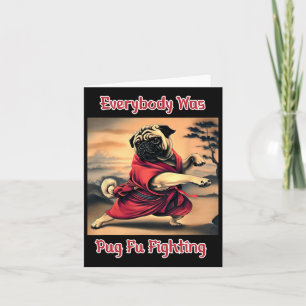 Carte Funny Kung Fu Carlin mignon Karate Carlin humorist