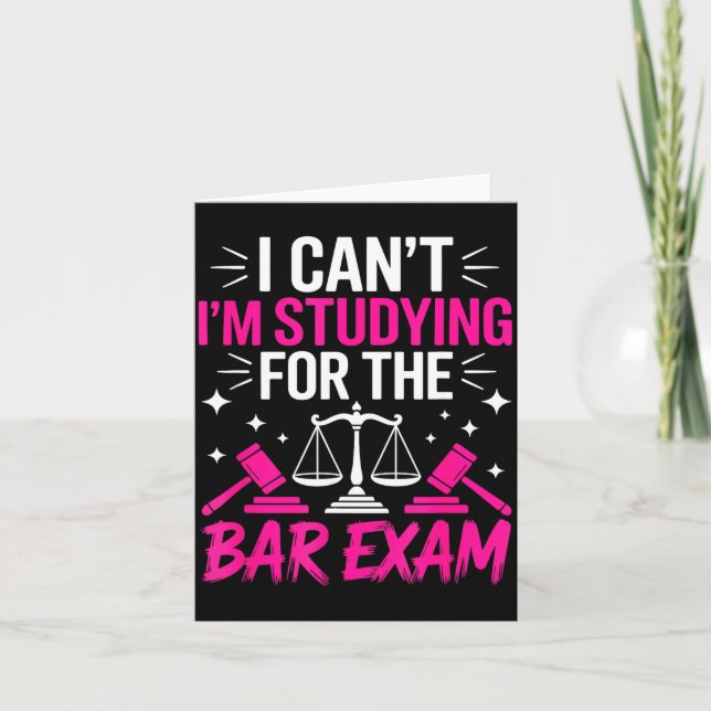 Carte Funny Law School Student Gift - Can't Studying For (Devant)