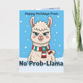 Carte Funny Llama No Prob-Llama Photo Christmas