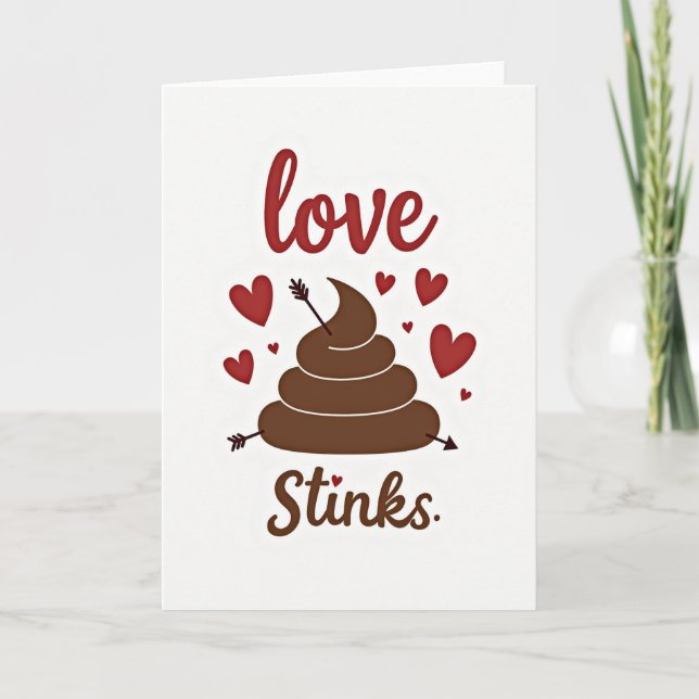 Carte Funny Love Stinks Poop Card (Devant)
