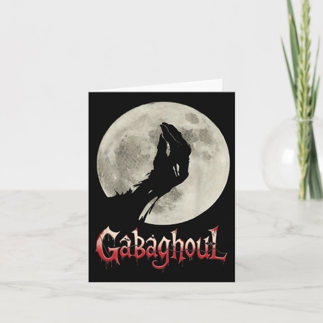 Carte Funny Lune à main Gabagool Halloween (Devant)