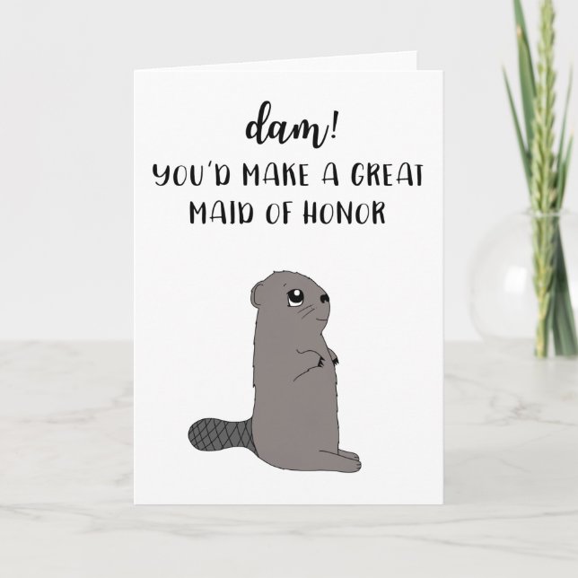 Carte Funny Maid Of Honor Proposal Card (Devant)