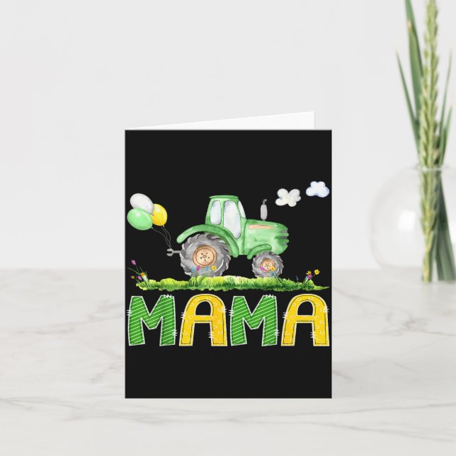Carte Funny Mama Birthday Boy Tractor Farm Truck Matchin (Devant)