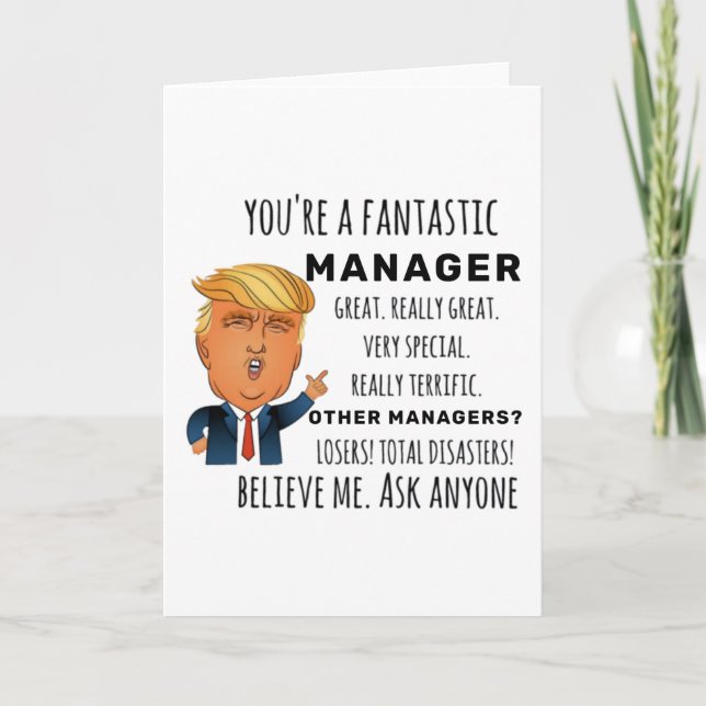 Carte Funny Manager Birthday Best Giant (Devant)