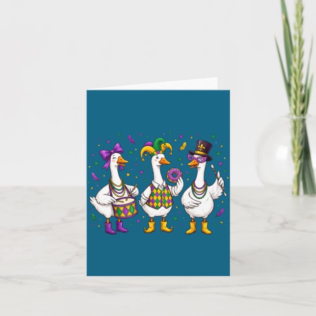 Carte Funny Mardi Gras Carnival Silly Goose Mask Louisia (Devant)