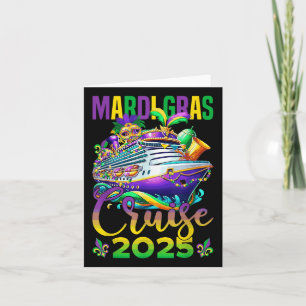 Carte Funny Mardi Gras Cruise 2025 perles de Masque Gras