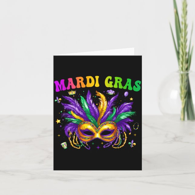 Carte Funny Mardi Gras Parade Outfit Jester Hat Men Wome (Devant)