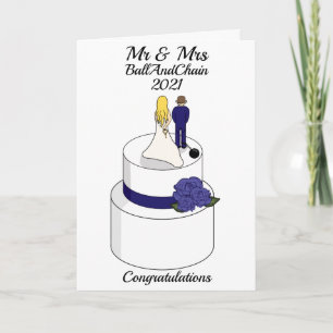 Carte Funny Mariage Day Félicitations Voiture personnali