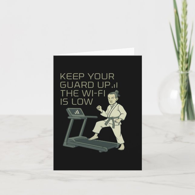 Carte Funny Martial Arts Boxing Keep Your Guard Up Wi-Fi (Devant)