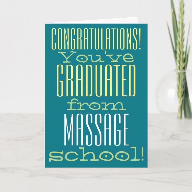 Carte Funny Massage School Graduation Félicitations (Devant)