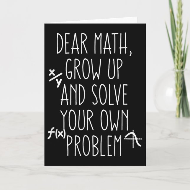 Carte Funny Math Quote For Girls Boys Teens Him Her Dear (Devant)