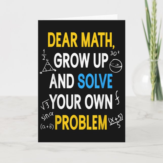 Carte Funny Math Quote For Girls Boys Teens Men Women De (Devant)