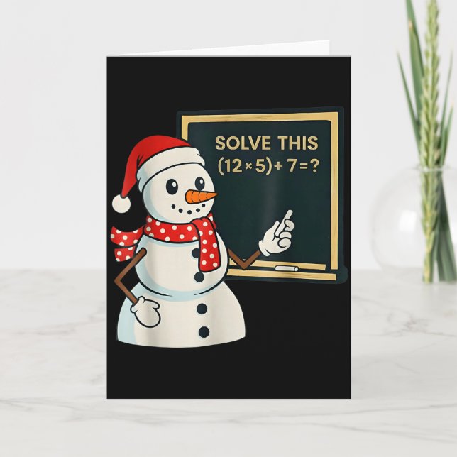 Carte Funny Math Teacher Snowman Christmas Puzzle Winter (Devant)
