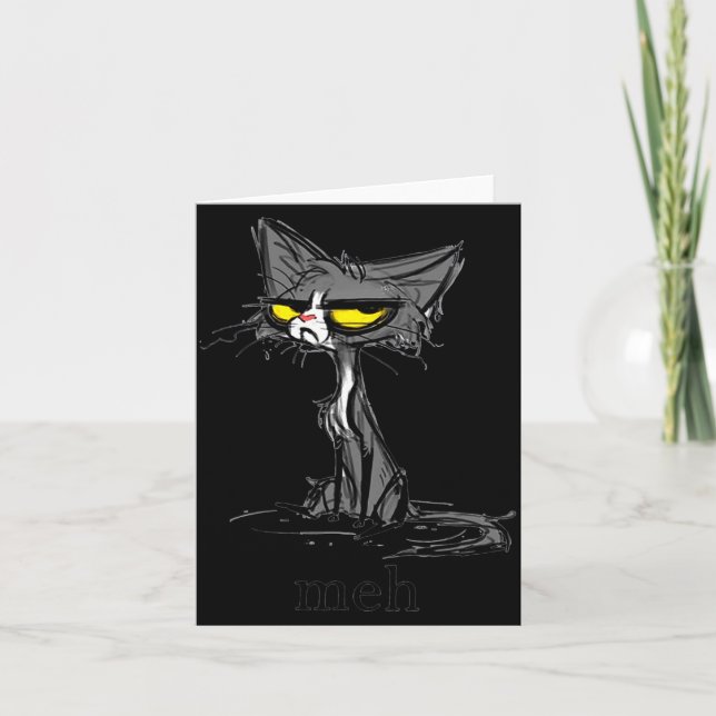 Carte Funny Meh Cat Gift For Cat Lovers  (Devant)