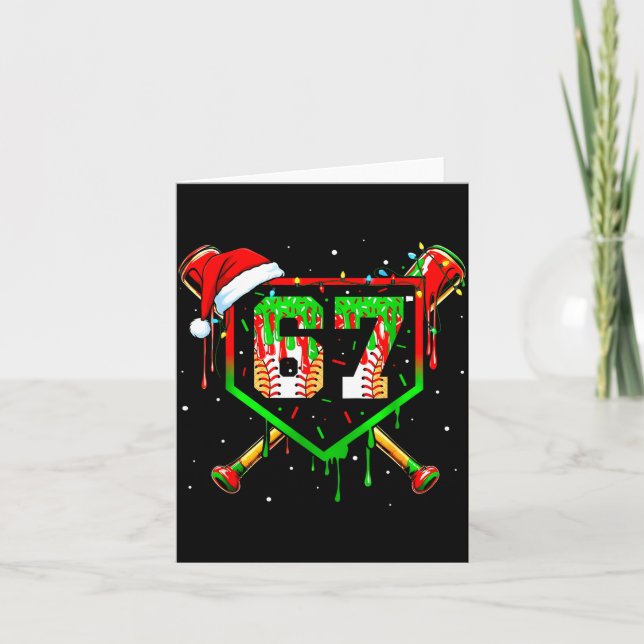 Carte Funny Meme 67 Christmas Baseball Ice Cream Men Boy (Devant)