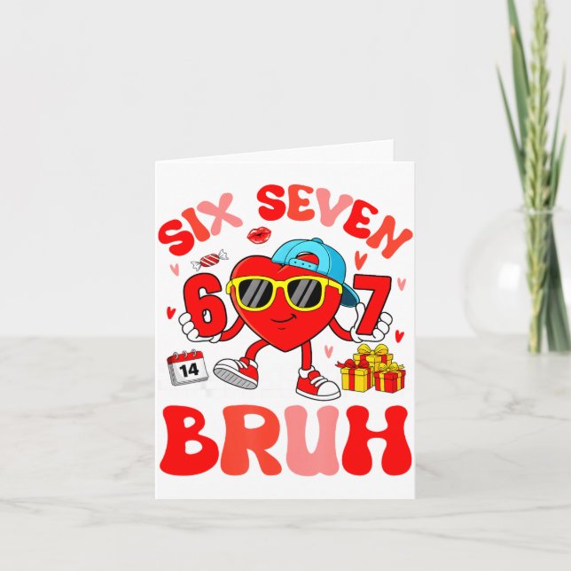 Carte Funny Meme 67 Six Seven Bruh Valentine Heart Toddl (Devant)