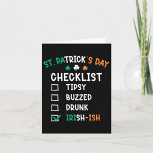 Carte Funny Mens Jour de la Saint Patrick ivre 1