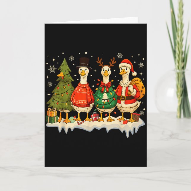 Carte Funny Merry Goosemas Cute Xmas Goose Lovers Men Wo (Devant)