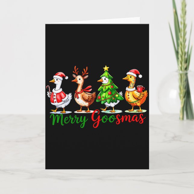 Carte Funny Merry Goosemas Cute Xmas Goose Lovers Men Wo (Devant)