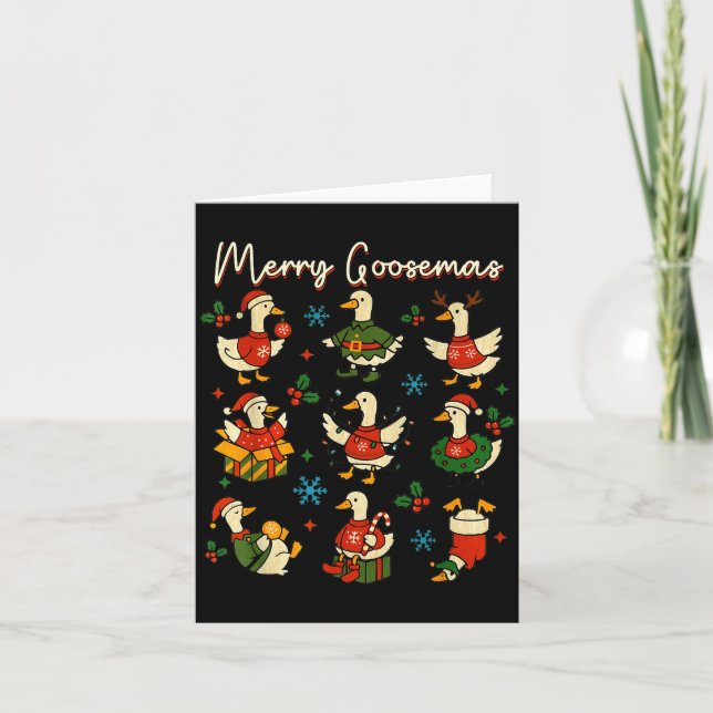 Carte Funny Merry Goosemas Cute Xmas Goose Lovers Men Wo (Devant)