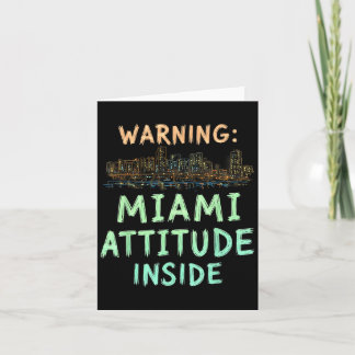 Carte Funny Miami Florida Night Skyline Vintage