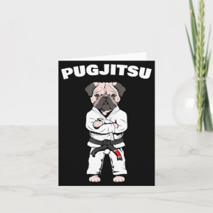 Carte Funny Mignon Pug Jiu Jitsu Ceinture Noire Bjj Jiuj